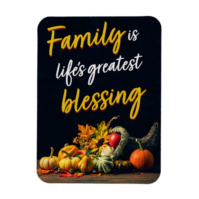 Happy thanksgiving Family BeSnya Cornucopia Magnet (Vertikal)