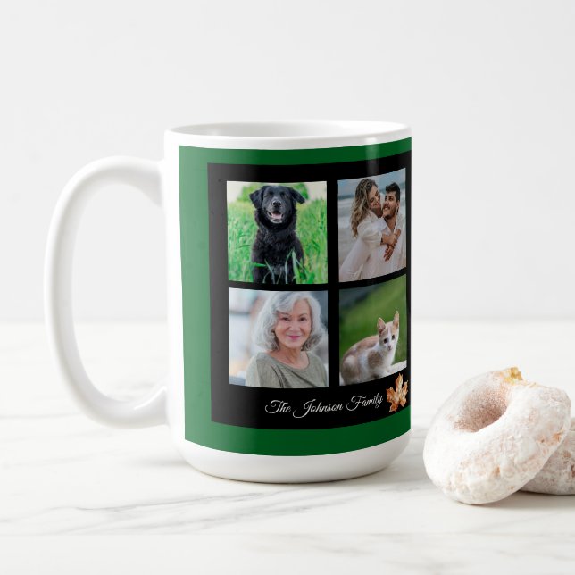 Happy thanksgiving Family Namn och Photo collage Kaffemugg (Med munk)