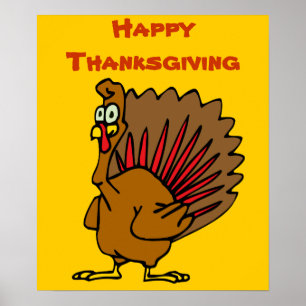 Happy thanksgiving Fånig Turkiet Poster