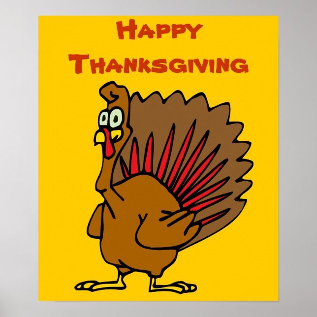 Happy thanksgiving Fånig Turkiet Poster (Framsidan)
