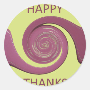 Happy thanksgiving-Fantastisk-textdesign Runt Klistermärke