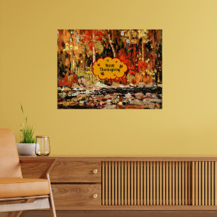 "Happy thanksgiving," Färg av hösten, Poster