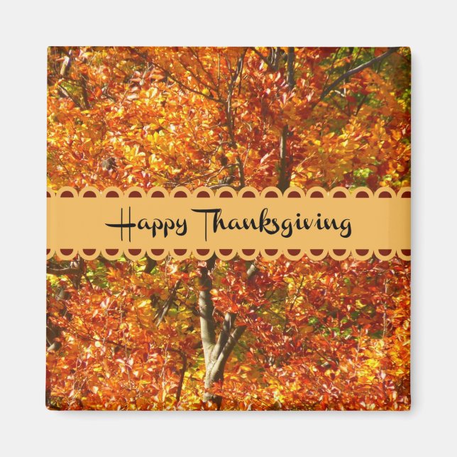 Happy thanksgiving - Färg hösten hösten Magnet (Framsidan)