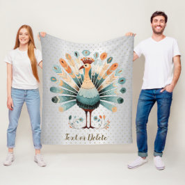 Happy thanksgiving färgat Turkiet Golden Stars Fleecefilt