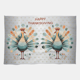 Happy thanksgiving färgat Turkiet Golden Stars Kökshandduk