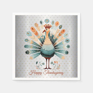 Happy thanksgiving färgat Turkiet Golden Stars Pappersservett