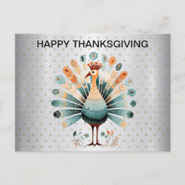 Happy thanksgiving färgat Turkiet Golden Stars Vykort