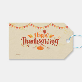 Happy thanksgiving Festive Fall Presentetikett