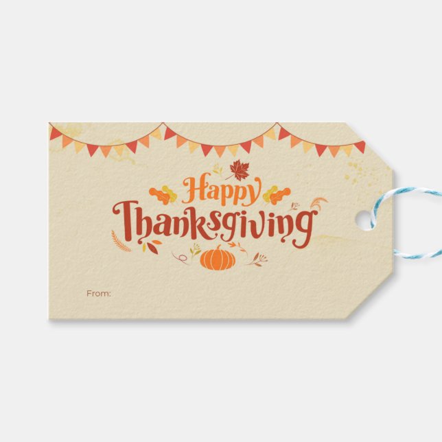 Happy thanksgiving Festive Fall Presentetikett (Framsidan (Horisontell))