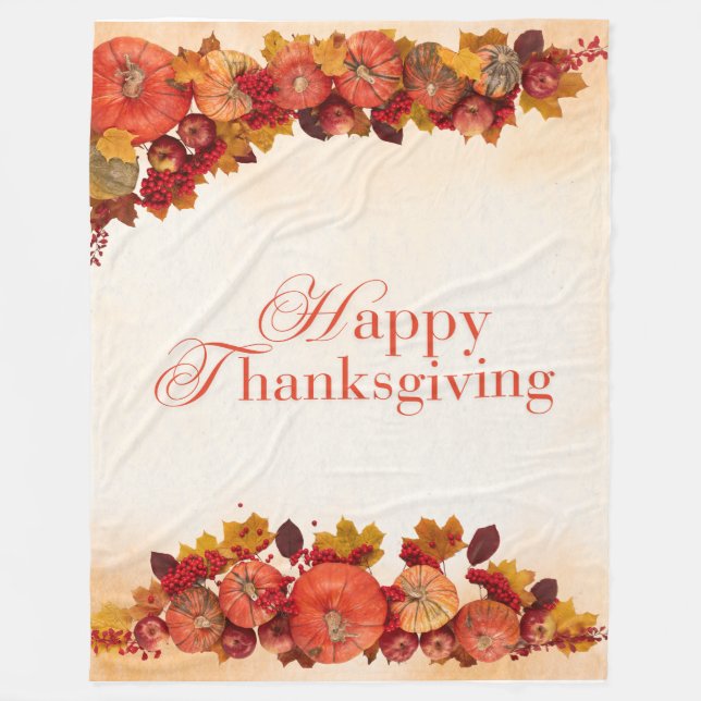 Happy thanksgiving fleecefilt (Framsidan)