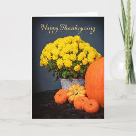 Happy Thanksgiving For Anyone Mums and Pumpkins Helgkort