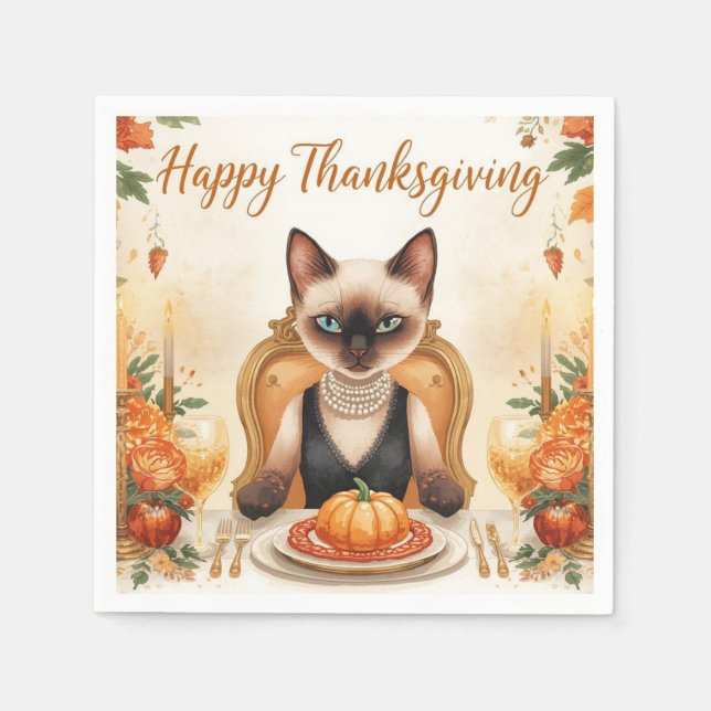 Happy Thanksgiving for Cat lovers Pappersservett (Framsidan)
