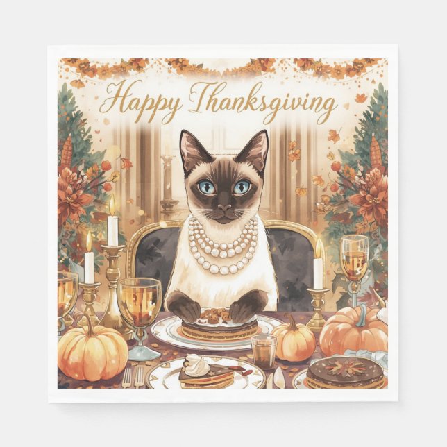 Happy Thanksgiving for Cat lovers Pappersservett (Framsidan)