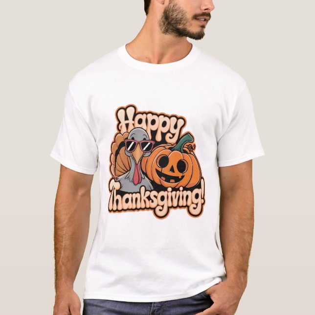 Happy thanksgiving för Turkiets dag-familjemöte T Shirt (Framsida)
