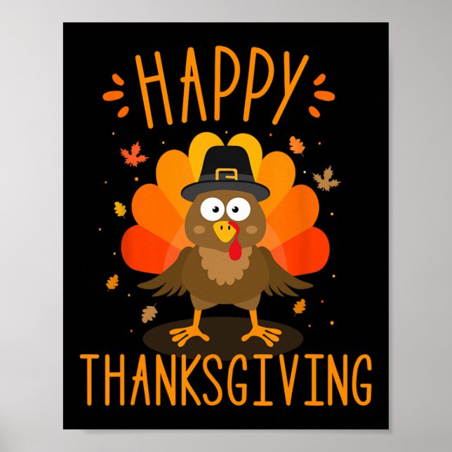 Happy thanksgiving för turkiska dagars familjemöte poster (Framsidan)