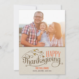 happy thanksgiving-fotokort julkort
