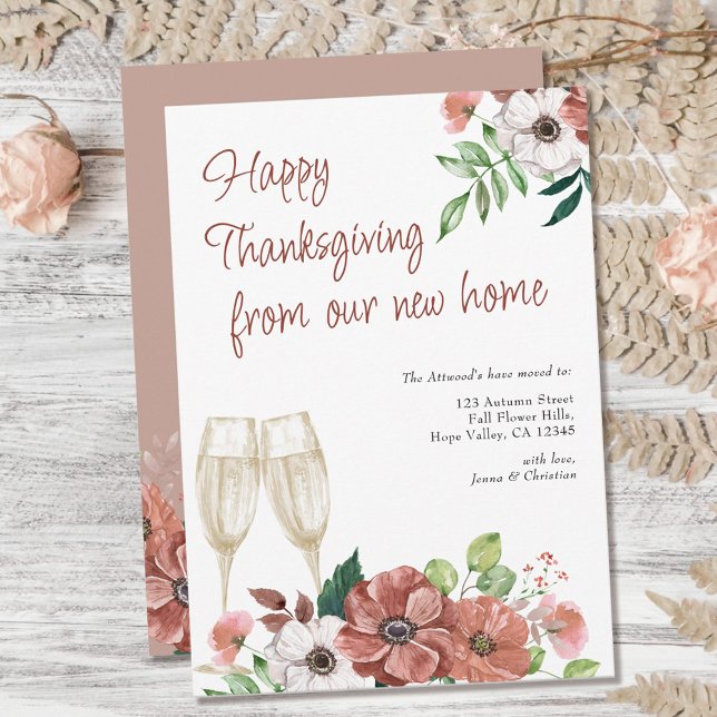 Happy thanksgiving från ny höstblomma i starthöjd meddelande (Skapare uppladdad)