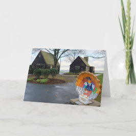 Happy thanksgiving från Plymouth, Massachusetts Helgkort