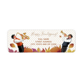 Happy thanksgiving! Friendsgiving Jazz Music Retro Returadress Etikett
