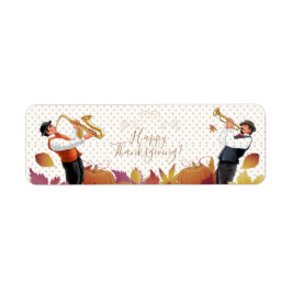 Happy thanksgiving! Friendsgiving Jazz Music Retro Returadress Etikett