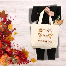 Happy thanksgiving, Friendsgiving Monogram | Jumbo Tygkasse