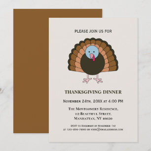 Happy thanksgiving Friendsgiving tacksam välsignad Inbjudningar