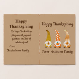 Happy thanksgiving Funny Gnomes Helgdag Card Folierat Kort