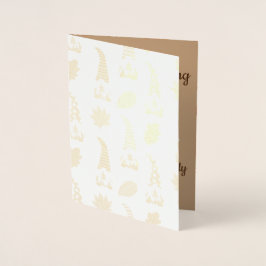 Happy thanksgiving Funny Gnomes Helgdag Card Folierat Kort