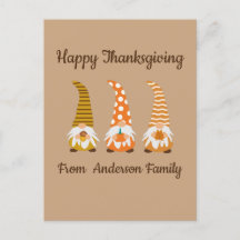 Happy thanksgiving Funny Gnomes Helgdag Card