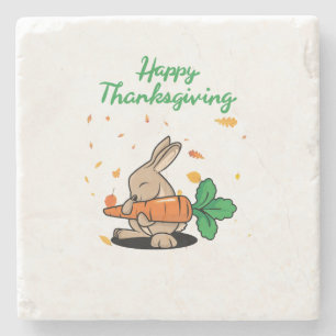 Happy thanksgiving Funny Rabbit Stenunderlägg