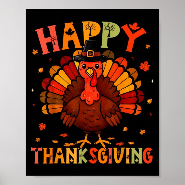 Happy Thanksgiving Funny Turkey Day Family Dinner  Poster (Framsidan)