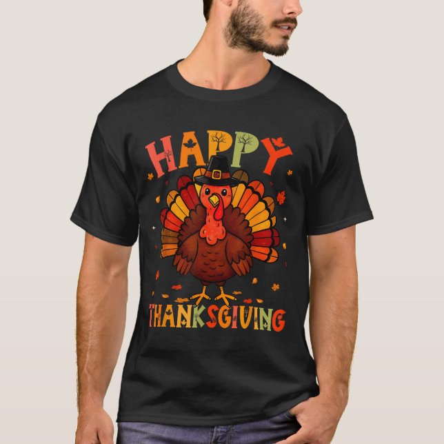 Happy Thanksgiving Funny Turkey Day Family Dinner  T Shirt (Framsida)