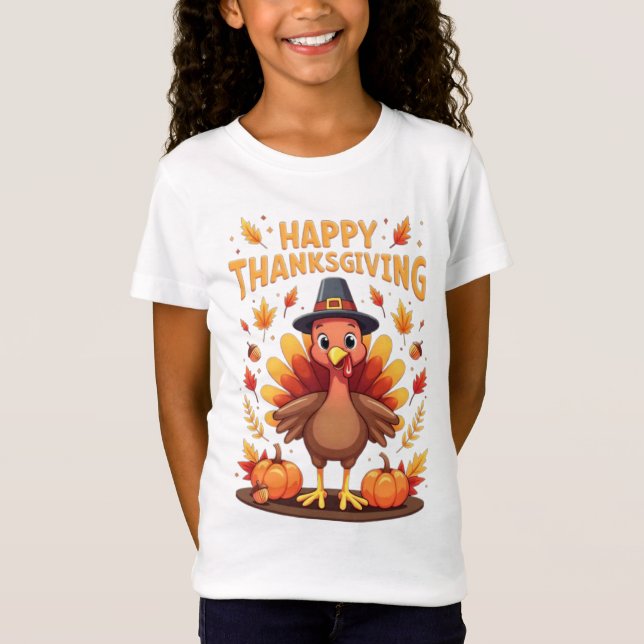 Happy Thanksgiving Funny Turkey Family Dinner Gift T Shirt (Framsida)