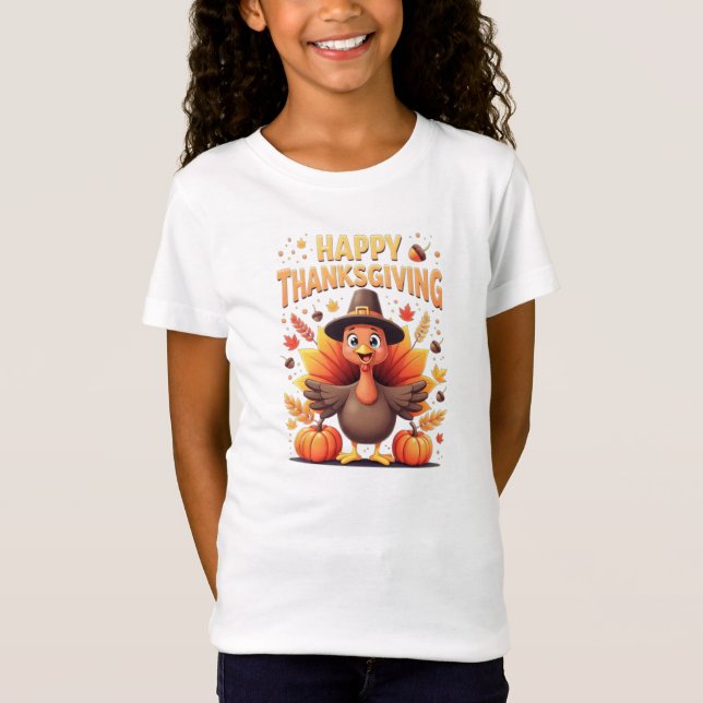 Happy Thanksgiving Funny Turkey Family Dinner Gift T Shirt (Framsida)