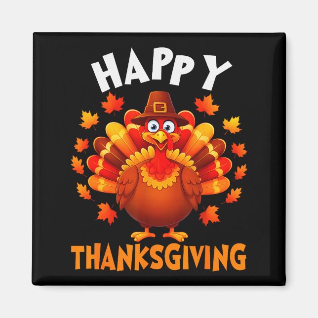Happy Thanksgiving Funny Turkey Family Dinner Than Magnet (Framsidan)
