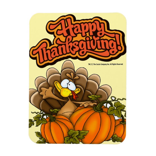 happy thanksgiving! Funny Turkey Magnet (Vertikal)