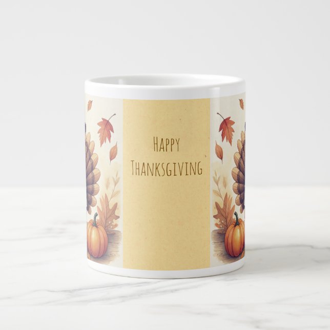 Happy Thanksgiving, Funny Turkey Specialty Mug Jumbo Mugg (Framsidan)