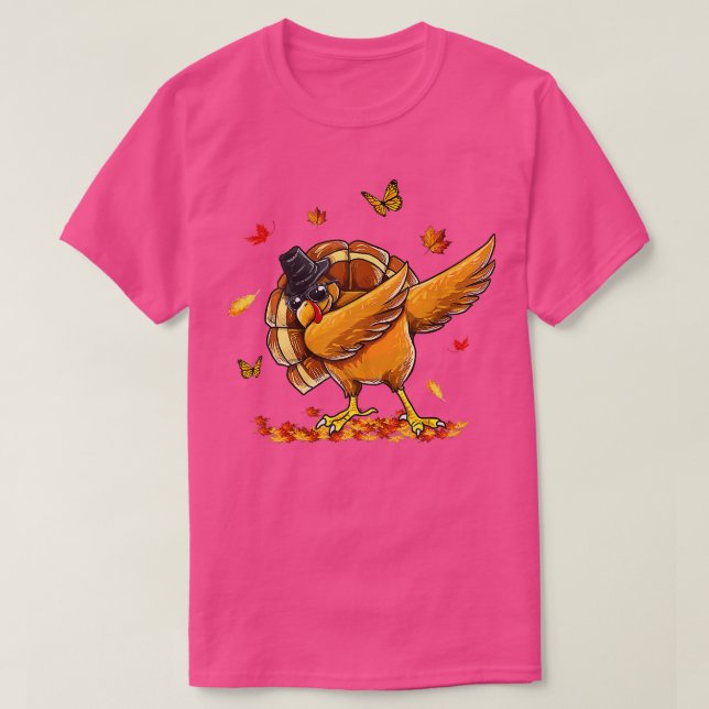 Happy thanksgiving Funny Turkey Wears Sunglass T Shirt (Design framsida)