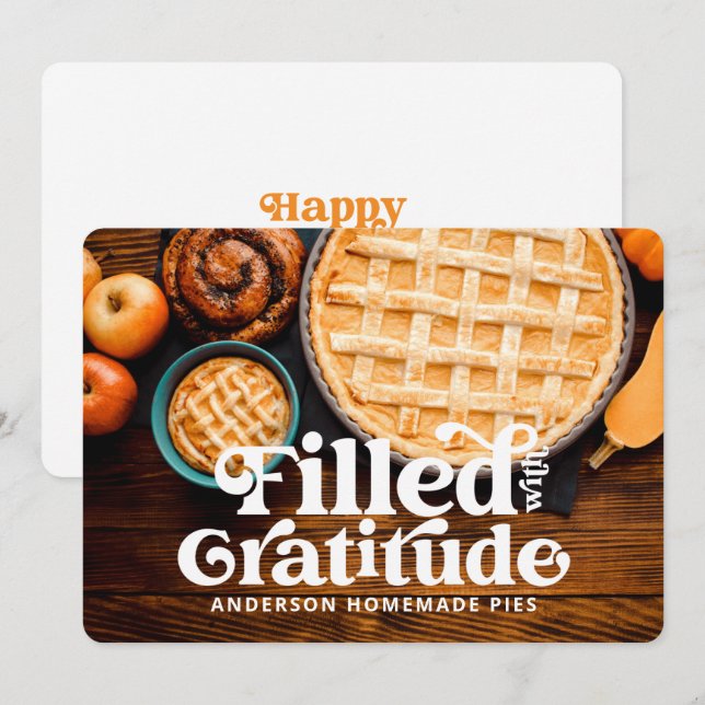 Happy thanksgiving fylld med Gratitude Helgdag (Fram/baksida)