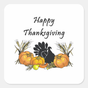 Happy thanksgiving fyrkantigt klistermärke