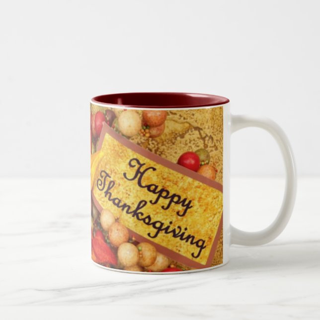 Happy thanksgiving Garden Två-Tonad Mugg (Höger)