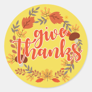 Happy thanksgiving Ge Tack Runt Klistermärke