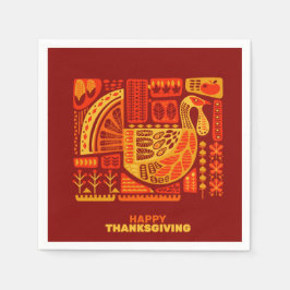 Happy thanksgiving Geometric Abstrakt Cocktail Pappersservett