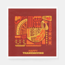 Happy thanksgiving Geometric Abstrakt Luncheon Pappersservett