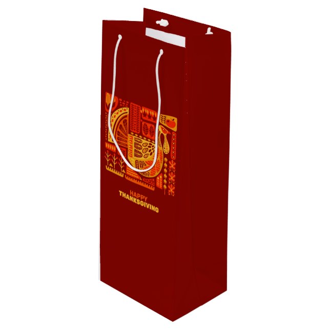 Happy thanksgiving Geometric Abstrakt Orange Brown (Framsidan Vinklad)