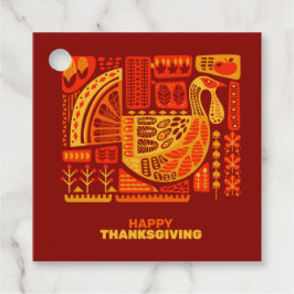 Happy thanksgiving Geometric Abstrakt Orange Brown Gåvor Etiketter
