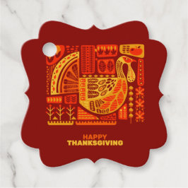 Happy thanksgiving Geometric Abstrakt Orange Brown Gåvor Etiketter