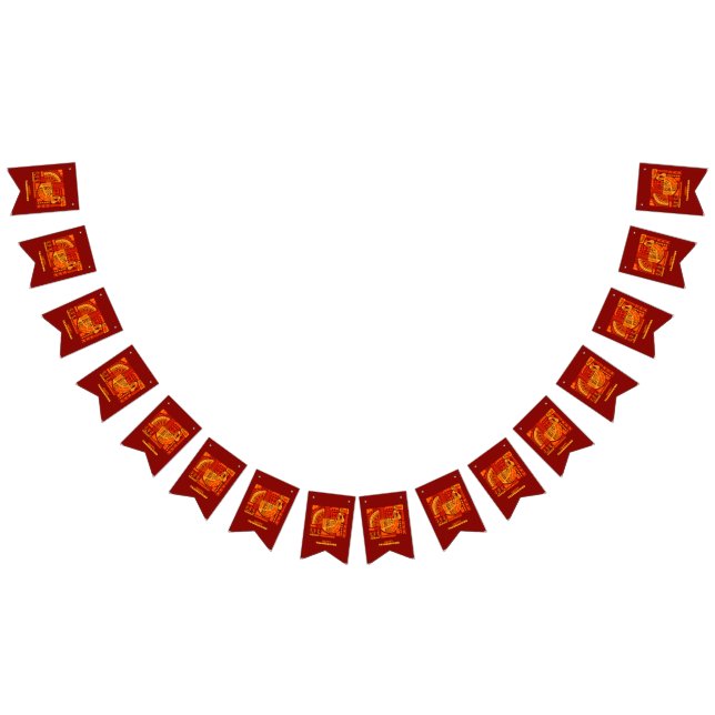 Happy thanksgiving Geometric Abstrakt Orange Brown Vimplar (Alla)