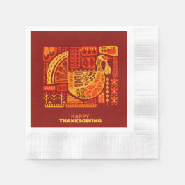 Happy thanksgiving Geometric Coded Cocktail Pappersservett