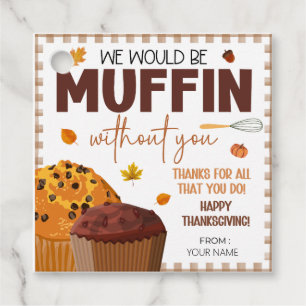 Happy thanksgiving Gift-Märkre, Muffin Gift-Märkre Gåvor Etiketter